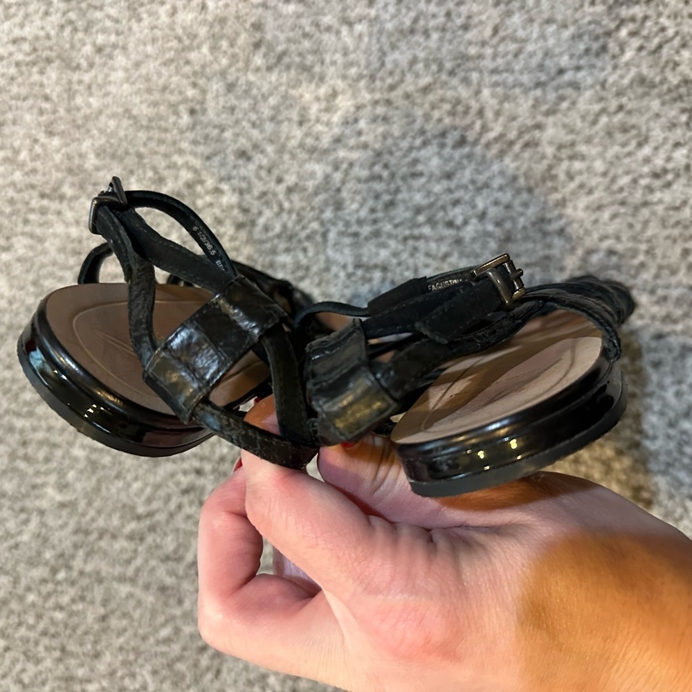 BRIAN ATWOOD Size 6.5 Black Gladiator Agustina Snake Sandals Studs Spikes R $220 - Picture 6 of 9